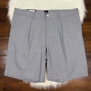 Hugo Boss Men's Size US 38 R / UK 54 Blue Kane Regular Fit‎ Pleated Chino Shorts